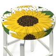 thumbnail image 6 of Goofa Sunflowers Printed Stool Covers Round, Waterproof Round Bar Stool Covers Anti-Slip Round Bar Stool Seat Cover with Elastic Bands Durable -14 inch, 6 of 7