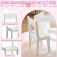 thumbnail image 4 of Kids Vanity Set with Lights, 2 in 1 Princess Makeup Vanity Desk with Jewelry Storage, Open Bookshelf, Storage Cabinet & Shelves for Little Girls (White), 4 of 7