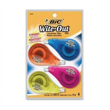 BIC Wite-Out EZ Correct Correction Tape, Non-Refillable, 1/6" x 400", 4/Pack