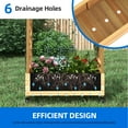 thumbnail image 3 of Dextrus Raised Garden Bed with Trellis Hanging Roof, Wood Planter Box with Drainage Holes and Wheels for Climbing Plants Flowers, Natural, 3 of 11
