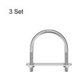 thumbnail image 3 of Unique Bargains Round U-Bolts 3 Sets 47mm Inner Width 65mm Length M6 with Nuts and Plates, 3 of 5