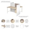 thumbnail image 5 of Hustle 60W 2 Person Cubicle Desk with Storage in White/Elm - Engineered Wood, 5 of 6