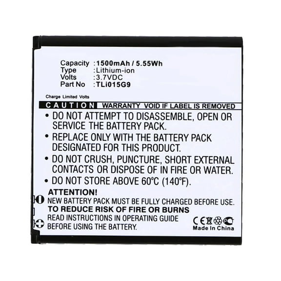 Batteries N Accessories BNA-WB-L3674 Cell Phone Battery - Li-Ion, 3.7V, 1500 mAh, Ultra High Capacity Battery - Replacement for TCL TLi015B1 Battery