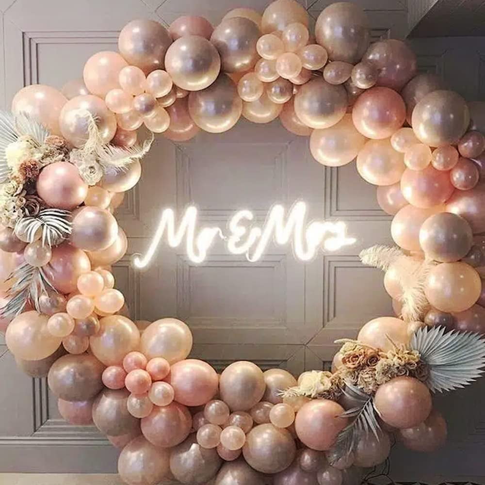 AOWEE Balloon Garland Rose Gold, Balloons Garland Party Decoration Balloons, Double Filled Latex Balloons Garland Arch for Birthday Wedding JGA Decoration Boy Girl Baby Shower (Rose Gold)