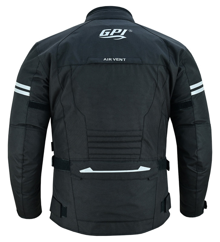 GPI Moto Men’s All-Season Waterproof Motorcycle Jacket – 7 Pockets, Removable CE Armor, 600D Cordura, Reflective, Ventilated