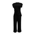 thumbnail image 7 of MSJUHEG Summer Outfits for Women 2 Piece Outfits 2025 Tank Crop Top Wide Leg Pants Set Travel Outfits for Women Two Piece Sets for Women Dressy Beach Vacation Clothes for Women Black 2XL, 7 of 7