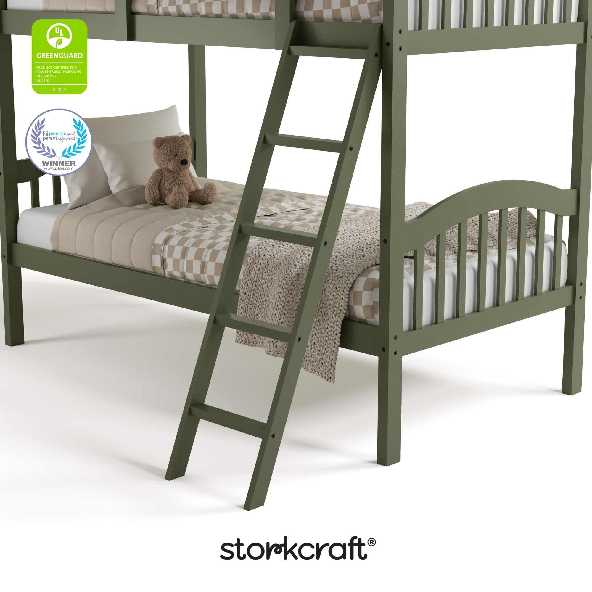 Storkcraft Long Horn Solid Hardwood Twin Bunk Bed
