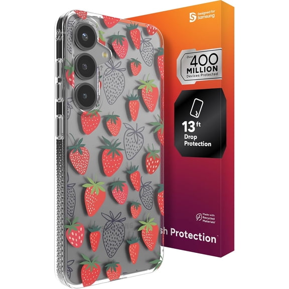 ZAGG Milan Samsung Galaxy S25 Case Strawberry Pattern