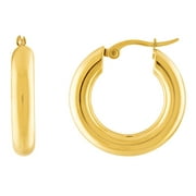 KISPER 18K Gold Plated Stainless Steel Lightweight Chunky Hoop Earrings for Women