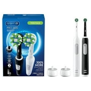 Pro 1000 CrossAction Electric Toothbrush, Black and White, 2 Count