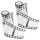 thumbnail image 2 of 2 rollos de cinta adhesiva decorativa de tira ancha para manualidades: decoración de tiras de película para scrapbooking, diarios, suministros de oficina - Artículos para fiestas de cine, 2 of 8