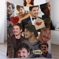 thumbnail image 5 of Pedro Pascal Blanket Handsome #9 Super Soft Throw Blanket Silky Flannel Lightweight for Sofa, Bed Blanket All Season Use 30""*40""（76 * 100cm）, Style-1, 5 of 6