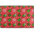 thumbnail image 4 of Dreamtimes Green Christmas Tree Non-Slip Area Rug 36"x24", Winter Elf Snowflake Floor Carpet Comfort Floor Mats Decor for Indoor Front Porch,Living Room, Bedroom,Kitchen, 4 of 7