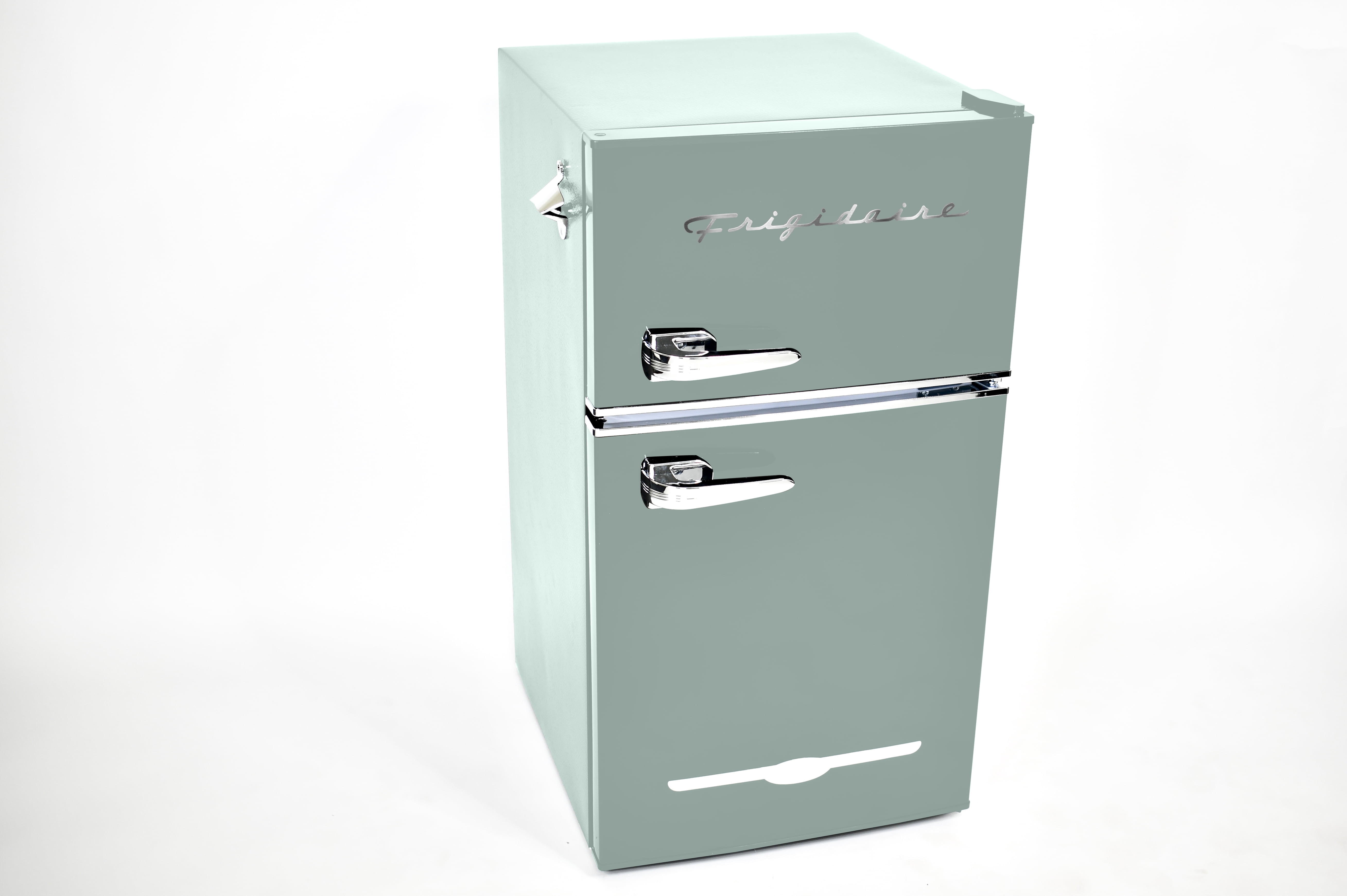 Frigidaire, 3.1 Cu. Ft. 2 Door Retro Compact Refrigerator , Built-In Side Bottle Opener, Mint