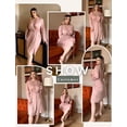 thumbnail image 5 of Ekouaer Plus Size Robes for Women Lightweight Bathrobe V Neck Kimono Loungewear Soft Maternity Robes with Pockets, 5 of 6