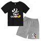 thumbnail image 3 of Conjunto de 2 piezas de camiseta y pantalones cortos de marca Disney de manga corta de verano para niños y niñas, conjuntos de moda para bebés de 2 a 12 años, 3 of 5