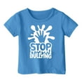 thumbnail image 4 of PMVFHDE Hauts à Manches Courtes pour Filles T-Shirts d'Été pour Filles T-Shirts Graphiques pour Filles T-Shirts Graphiques Manches Courtes Mode Décontractée Respirante Imprimée T-Shirt Bleu, 2-3 Ans, 4 of 4