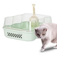 thumbnail image 1 of Runquan Cat Litter Box with High Side Durable Semi Enclosed Litter Box for Small Pet Green, 1 of 8