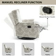 thumbnail image 2 of Recliner Chair Set of 2 Swivel Glider Rocker Nursery Chair for Adults, High Back Upholstered Rocking Armchair for Living Room, Manual Reclining Sofa Lounge Chair with Deep Seat in Fabric - Beige, 2 of 5