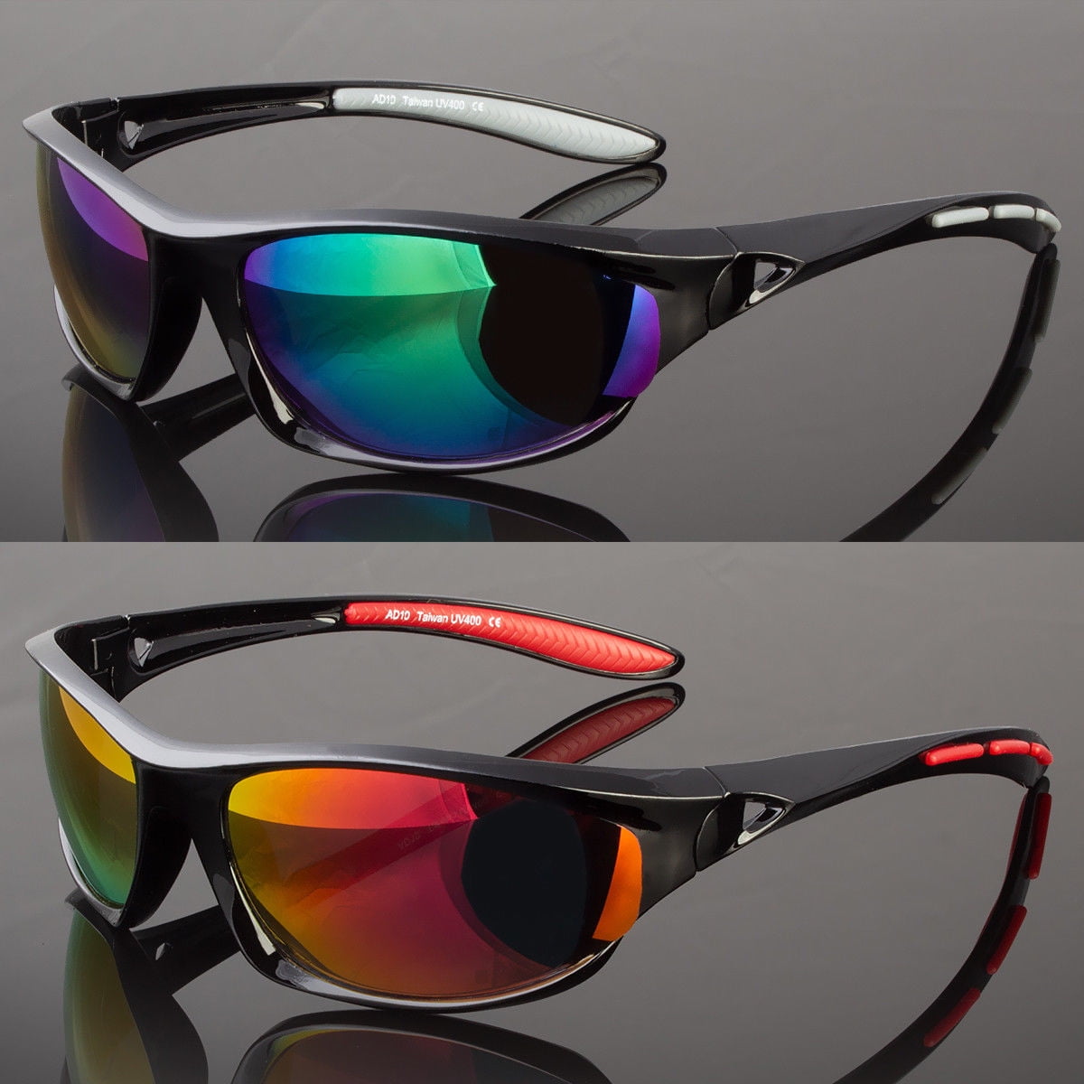 New Men Sunglasses Outdoor Sports Wrap Around Mirror Driving Eyewear Glasses 