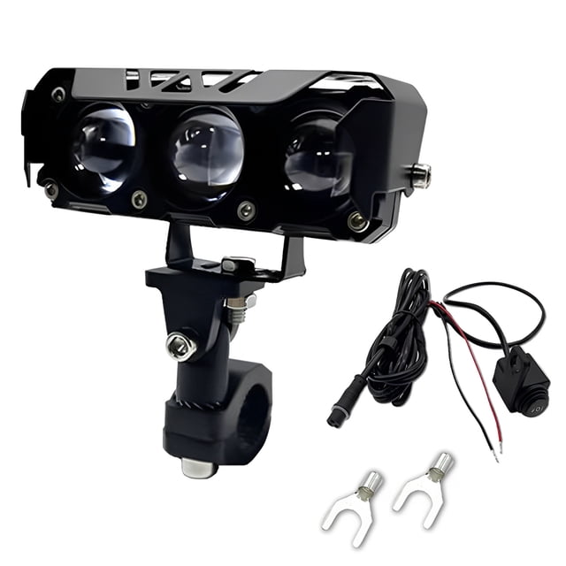 fastboy Motorcycle Spotlight Dual Color Hi/Low Beam Fog LED Lamps Motorcycle LED Spotlight Easy To Install 3LED