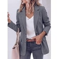 thumbnail image 6 of PRETTYGARDEN Fall Blazers for Women Business Casual | Long Sleeve Plaid Houndstooth, Notch Lapel Pockets, Oversized Blazer Outerwear, Trendy Suit Jackets, Winter Work Outfits, 6 of 10