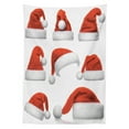 thumbnail image 3 of Ambesonne Christmas Tablecloth Rectangular Table Cover, Santa Hats Pattern, 52"x70", Red and White, 3 of 4