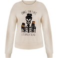 thumbnail image 4 of Chandails en Molleton d'Halloween pour Femmes Imprimé Squelette de Citrouille Surdimensionné Automne Chaud Doux Manches Longues Col Rond Pull Tops, 4 of 7