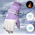 thumbnail image 4 of HNMKIU Youth Winter Sports Gloves Insulated Thermal for Teen Boys Girls Skiing Snowboarding Outdoor Activities Purple,15-18 Years, 4 of 6
