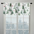 thumbnail image 4 of Christmas Curtains, Kitchen Curtains, Christmas forest Short Sunshade Partition Small Curtains, Polyester Green 55.12x27.56 Inches, 4 of 7