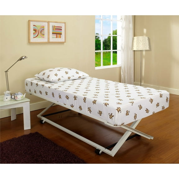 Kings Brand Furniture Twin Size White Metal Pop-up Trundle for Daybeds