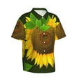 thumbnail image 3 of Xecao Sunflower3 print Hawaiian shirt - a stylish short-sleeve button-down for men, perfect for casual beach and tropical outings., 3 of 9
