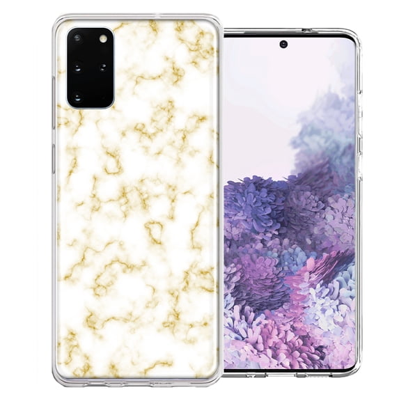 MUNDAZE For Samsung Galaxy S20 Gold Marble Design Double Layer Phone Case Cover