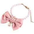 thumbnail image 2 of Shisuyan Collier de Chat Perle Collier de Chien Délicat Nœud Papillon Collier de Chiot Décor Accessoire pour Chien, 2 of 8