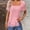 Pink, variant on SNKSDGM Easter Shirts Plus Size Tops for Women Summer Casual Summer Vest Loose Pleated Square Neck Short Sleeve Top Curved Hem Loose Large Size Women's Top Plus Size Tops for Women 3/4 Sleeve Cotton