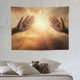 thumbnail image 4 of GOSMITH Jesus Christ Tapestry Jesus Hands Prayer Cross in Hands Wall Handing Backdrop Home Decor for Bedroom Living Room Birthday Party, 4 of 7
