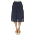 thumbnail image 3 of White Mark Women's Chiffon Pleated Midi Skirt, 3 of 6