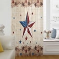 thumbnail image 6 of Independence Day Sheer Curtains 84 Inches Long, Rustic Texas Star Farmhouse Wooden Light Filering Curtains, Breathable Simi Curtain Privacy Drapes for Living Room Bedroom Lightweight Window Treatment, 6 of 9
