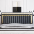 thumbnail image 4 of Soonbuy Full/Queen/King Platform Bed Frame, Adjustable Height Headboard Velvet, Dark Gray, 4 of 6