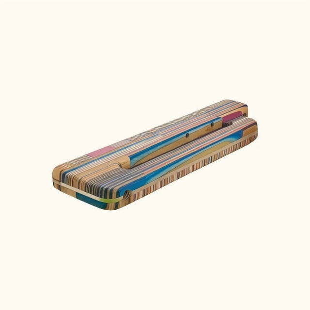 Skateboard Wall Mount Floating Shelf For Cruiser Street And Longboard Display With Layered Multicolored Design 10 in Wide