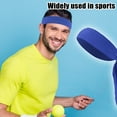thumbnail image 6 of Unique Bargains 3 Pcs Adjustable Nonslip Sweat Wicking Tennis Tie Headband Sweatband for Men Women Blue, 6 of 6