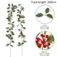 thumbnail image 2 of Guirnalda navideña de frutos rojos con piñas, guirnalda de frutos artificiales, adornos navideños para chimeneas de interior y exterior, vacaciones de invierno, decoración navideña para el, 2 of 5