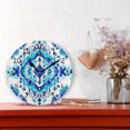 thumbnail image 2 of Abstract Turquoise Rhombus Round Wall Clock Silent Analog Battery Operated Black Pointer Home Decor 9.84" Diameter, 2 of 11