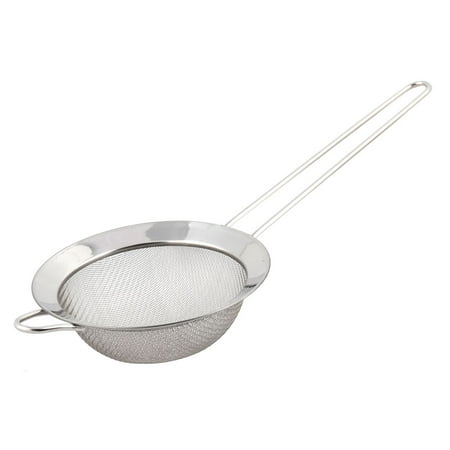 

Flat Canteen Metal Tea Oil Flour Mesh Strainer Colander Sieve Sifter 14cm Dia