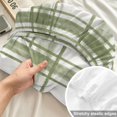 thumbnail image 4 of Queen Size Fitted Sheet Set - Sage Green Plaid 3 Piece Bedding Sets 16" Deep Pocket Fitted Sheet with 2 Pillowcases, Gingham Check Minimalist Grid Farmhouse Brushed Microfiber Hotel Luxury Bed Sheets, 4 of 9