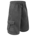 thumbnail image 2 of J. METHOD Men’s Cargo Shorts Active Casual Comfy Workout Gym Elastic Drawstring Fleece Pockets Sweat Pants NEMP07 Charcoal 2XL, 2 of 6