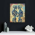 thumbnail image 5 of JEUXUS  Vintage Skull Canvas Wall Art Abstract Human Skeleton Couple Romantic Love Decoration Gift for Bedroom Home Walls Stretched and Framed Ready to Hang, 5 of 5