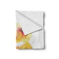 thumbnail image 2 of Floral Soft Flannel Fleece Blanket, Orchid Petals Wild Flower Exotic Fragrance Pure Florets Watercolor Tribal, Cozy Plush for Indoor and Outdoor Use, 50" x 70", Red Yellow Marigold, by Ambesonne, 2 of 6