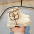 thumbnail image 6 of Children's Flower Printed Plush Lined Warm Boots for Fall Winter Short Boots Soft Sole Casual Leather Martin Boots with Decorative Lining, 6 of 8