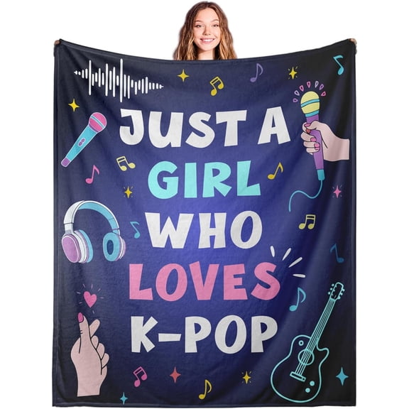 Kpop Blanket for Women 50x60, Kpop Gifts for Girls Korean Fans K pop Blanket Stuff for Teen Girls Young Women, Christmas Birthday Gifts for Her Korean Sing and Dance Gift for Woman